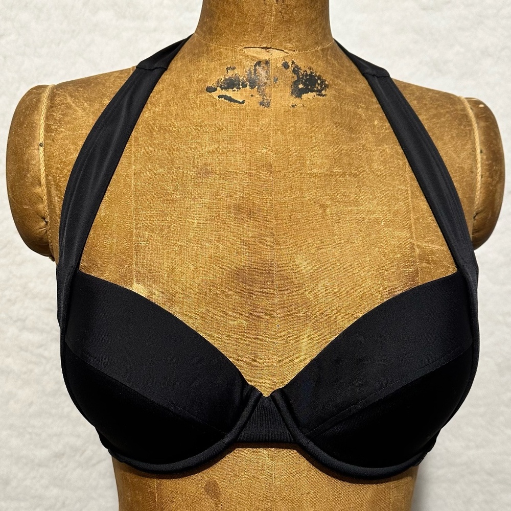 Victoria's Secret push-up black halter bikini top 36B